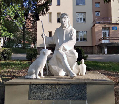 Перший в незалежній Україні пам’ятник покровителю інфекційних хворих і рятівнику від епідемій був встановлений 11 червня 2019 року у Тернополі біля інфекційного відділення міської комунальної лікарні швидкої допомоги. Скульптор пам’ятника – Олесь Маляр.