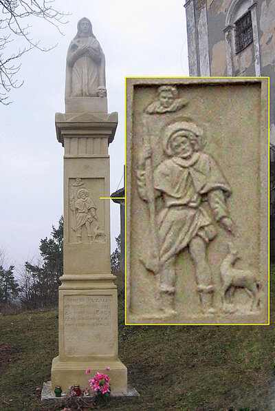 Барельєфне зображення св. Роха в с. Буданів (1866 р.)